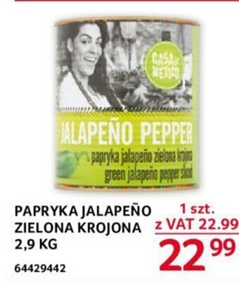 Selgros PAPRYKA JALAPEÑO ZIELONA KROJONA 2,9 KG oferta