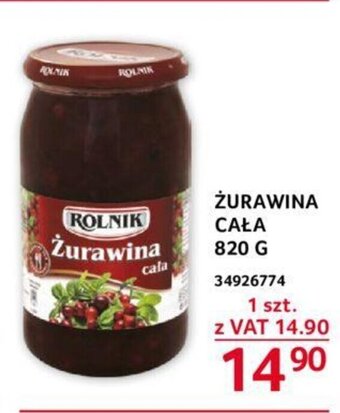 Selgros ŻURAWINA CAŁA 820 G oferta