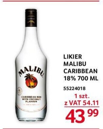 Selgros LIKIER MALIBU CARIBBEAN 18% 700 ML oferta