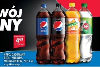 Eurocash NAPÓJ GAZOWANY PEPSI, MIRINDA, MOUNTAIN DEW, 7UP 1,5l oferta