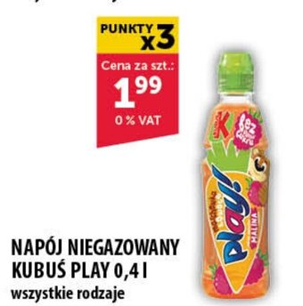 Eurocash NAPÓJ NIEGAZOWANY KUBUŚ PLAY 0,4l oferta