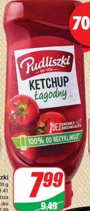 Dino Pudliszki ketchup łagodny 700 g oferta