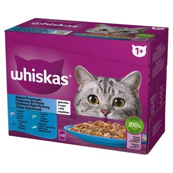 Dealz Whiskas mokra karma dla kotów rybne przysmaki galaretka 1,02 kg (12 x 85 g) oferta