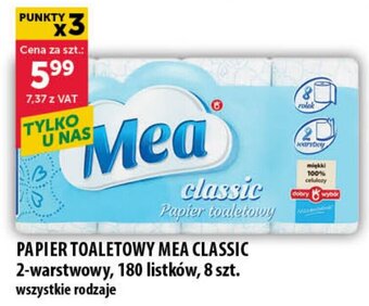 Eurocash PAPIER TOALETOWY MEA CLASSIC 2-warstwowy, 180 listków, 8 szt. oferta