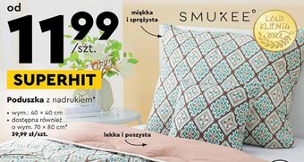 Biedronka Poduszka z nadrukiem 40x40cm SMUKEE oferta