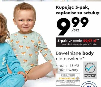 Biedronka Bawełniane body niemowlęce 3-pak oferta