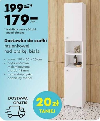 Biedronka Dostawka do szafki łazienkowej nad pralkę, biała oferta