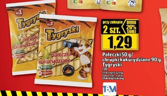 Topaz Pałeczki 50 g/ chrupki kukurydziane 90 g Tygryski oferta
