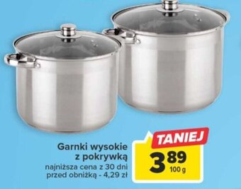 Carrefour Garnki wysokie z pokrywką 100g oferta