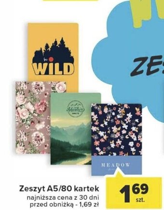 Carrefour Zeszyt A5/80 kartek oferta