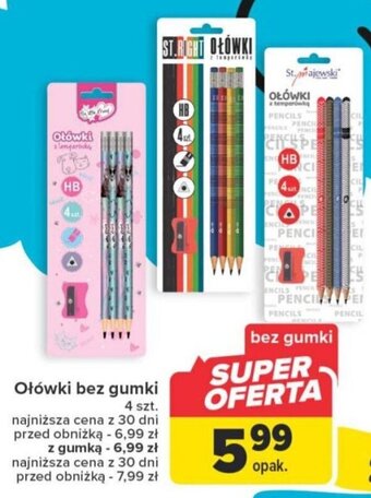 Ołówki bez gumki 4szt.