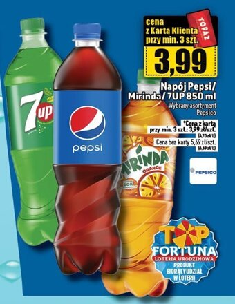 Topaz Napój Pepsi/ Mirinda/7UP 850 ml oferta
