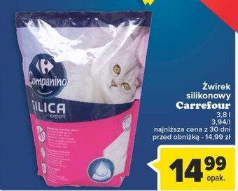 Carrefour Żwirek silikonowy Carrefour 3,8l oferta