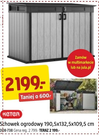 Schowek ogrodowy 190,5x132,5x109,5 cm