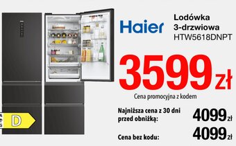 RTV EURO AGD Haier Lodówka 3-drzwiowa HTW5618DNPT oferta