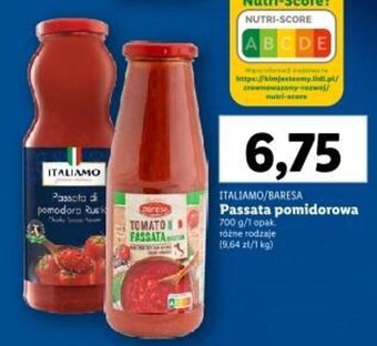 Lidl ITALIAMO/BARESA Passata pomidorowa 700g oferta