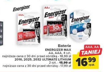 Carrefour Market Baterie ENERGIZER MAX AA, AAA, 4 szt. oferta
