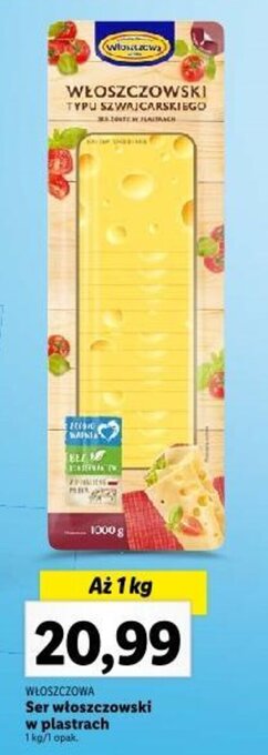 Lidl WŁOSZCZOWA Ser włoszczowski w plastrach 1kg oferta