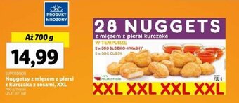Lidl SUPERDROB Nuggetsy z mięsem z piersi z kurczaka z sosami, 700 g oferta