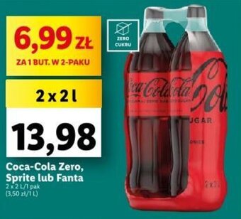 Lidl Coca-Cola Zero, Sprite lub Fanta 2x2l oferta