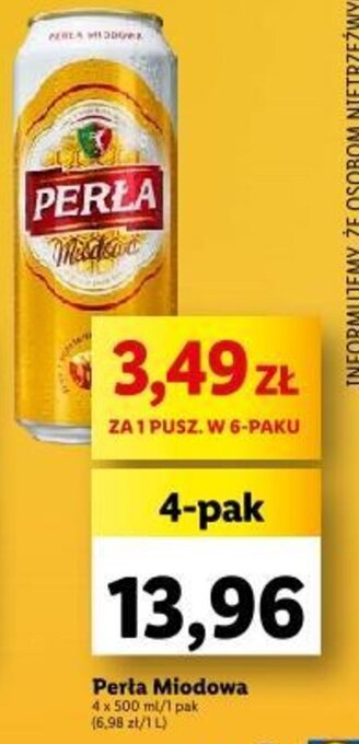 Lidl Perła Miodowa 4x500ml oferta