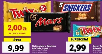 Lidl Batony Mars, Snickers lub Twix, 5-pak 5x45 g.5x 50 g oferta