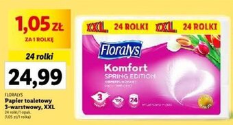 Lidl FLORALYS Papier toaletowy 3-warstwowy, 24 rolki oferta
