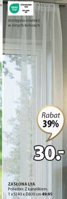 JYSK ZASŁONA LYA 1xS140xD300cm oferta