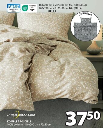 JYSK KOMPLET POŚCIELI 140x200cm + 70x80cm oferta
