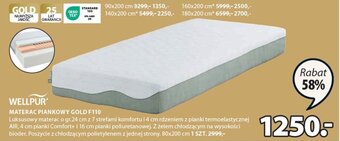 JYSK WELLPUR MATERAC PIANKOWY GOLD F110 80x200cm oferta