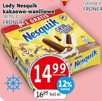 Prim Market Lody Nesquik kakaowo-waniliowe 9x43ml FRONERI oferta