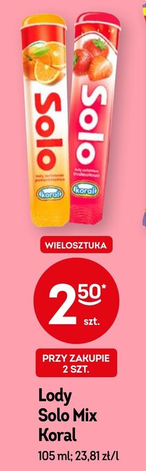 Żabka Lody Solo Mix Koral 105ml oferta