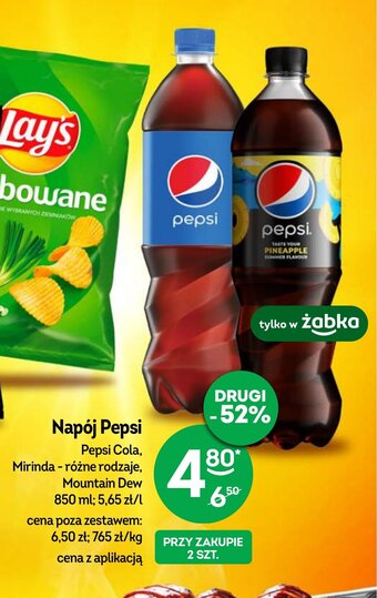 Żabka Napój Pepsi Pepsi Cola, Mirinda 850ml oferta