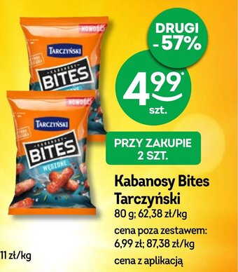 Żabka Kabanosy Bites Tarczyński 80 g oferta