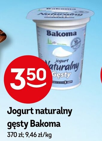 Żabka Jogurt naturalny gęsty Bakoma 370 g oferta