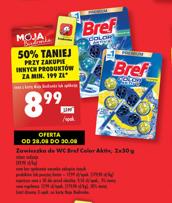 Biedronka Zawieszka do WC Bref Color Aktiv, 2x50 g oferta