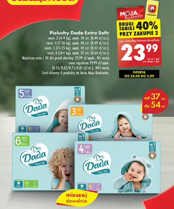 Biedronka Pieluchy Dada Extra Soft oferta