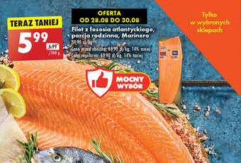 Biedronka Filet z łososia atlantyckiego, porcja rodzinna, Marinero 100g oferta