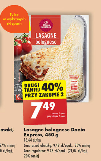 Biedronka Lasagne bolognese Dania Express, 450 g oferta