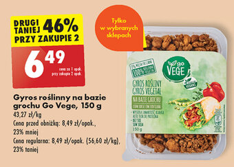 Biedronka Gyros roślinny na bazie grochu Go Vege, 150 g oferta