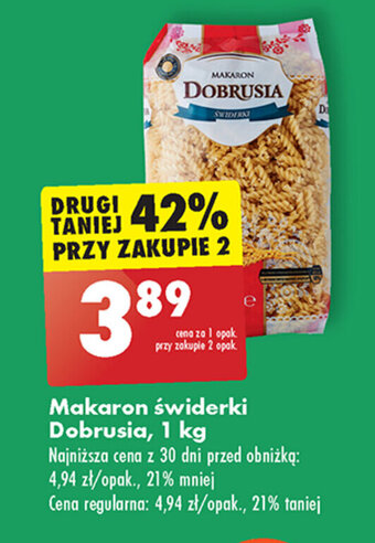 Biedronka Makaron świderki Dobrusia, 1 kg oferta
