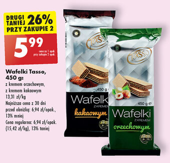 Biedronka Wafelki Tasso, 450 g oferta