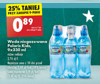 Biedronka Woda niegazowana Polaris Kids, 9x330 ml oferta