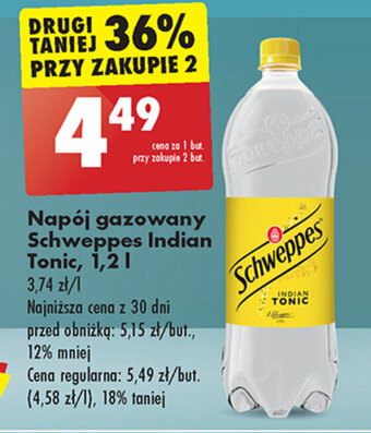 Biedronka Napój gazowany Schweppes Indian Tonic, 1,2 l oferta
