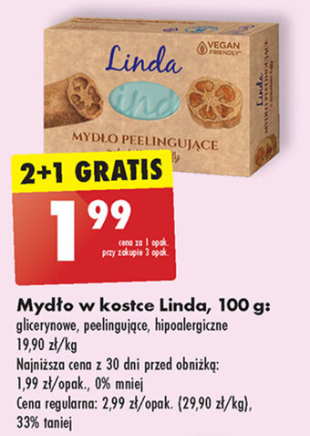 Biedronka Mydło w kostce Linda, 100 g: glicerynowe, peelingujące, hipoalergiczne oferta