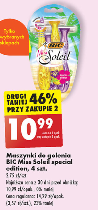 Biedronka Maszynki do golenia BIC Miss Soleil special edition, 4 szt. oferta