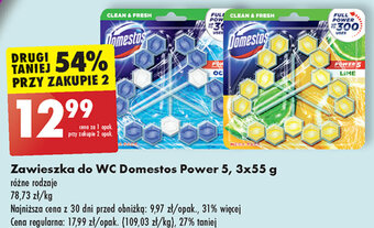 Biedronka Zawieszka do WC Domestos Power 5, 3x55 g oferta