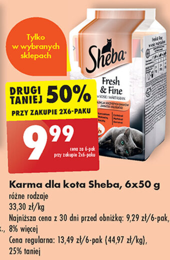 Biedronka Karma dla kota Sheba, 6x50 g oferta