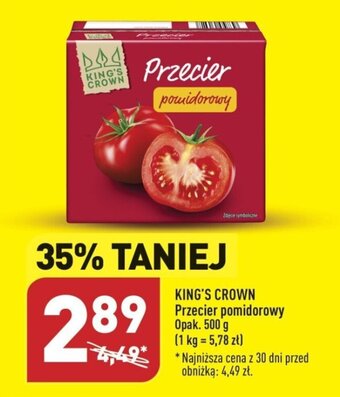 ALDI KING'S CROWN Przecier pomidorowy 500g oferta