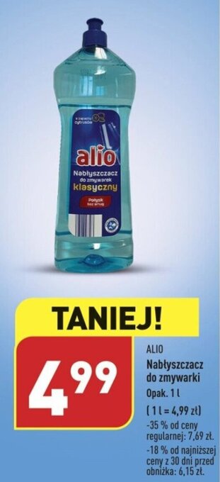 ALDI ALIO Nabłyszczacz do zmywarki Opak. 1l oferta